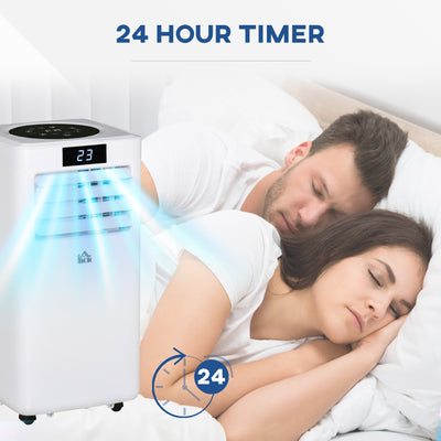 HOMCOM 10000 BTU Air Conditioning Unit, 3-in-1 Portable Air Conditioner, Dehumidifier, Cooling Fan with Remote Control, Digital Display, 2 Speeds, 24H Timer, Window Venting Kit, 22m\'c2\'b2 