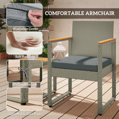 Outsunny Three-Piece Rattan Chair Set - Grey 