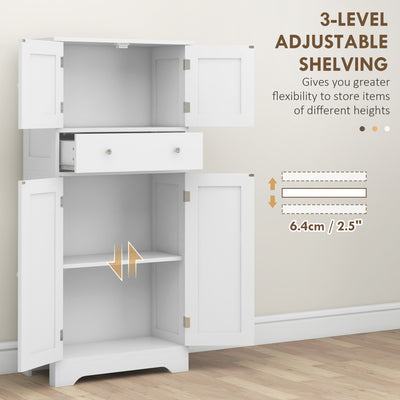 HOMCOM Multi-Storage Freestanding Kitchen Cabinet - White 