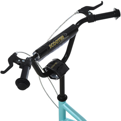 HOMCOM Stunt Scooter, Kids Scooter, 12'' Rubber Tyre Kick Scooter with Adjustable Handlebar, Dual Brakes, Blue 