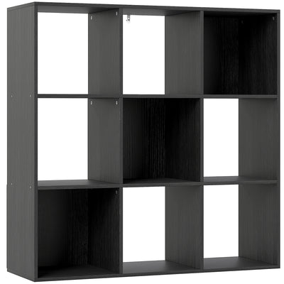 HOMCOM Nine-Cube Storage Shelf - Black 
