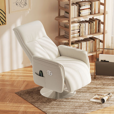 HOMCOM 10-Point Massage Recliner Armchair - Cream 