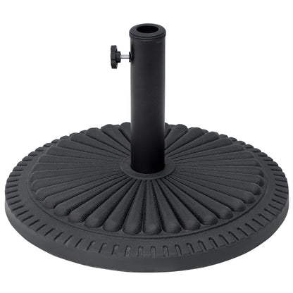 Outsunny 14kg Round Cement Parasol Base Umbrella Weight Stand Holder Fits Φ35mm,Φ38mm,Φ48mm Pole for Patio Outdoor Garden - Black 