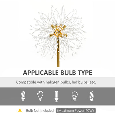 HOMCOM 160cm Dandelion-Crystallite Floor Lamp, with Foot Switch 