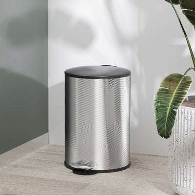 HOMCOM 20L Stainless Steel Compact Home Bin 