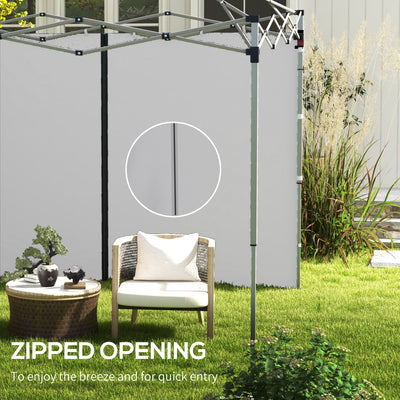 Outsunny Set of Two 3 x 3(m) Replacement Zipped Gazebo Walls - Grey 