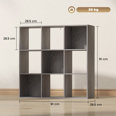 HOMCOM Nine-Cube Storage Shelf - Marble Grey 
