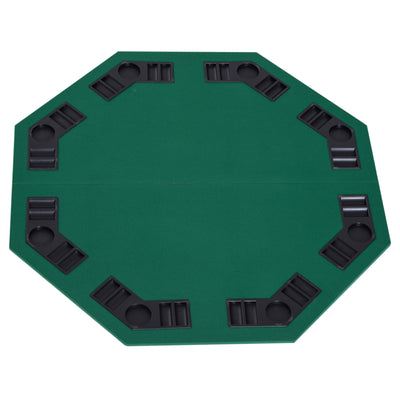HOMCOM 1.2m/48 Inches Foldable Poker Table Top 8 Players Blackjack Tables Chip Trays 