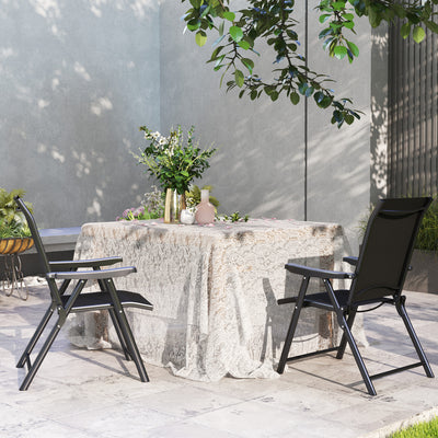 Outsunny Set of Two Folding Outdoor Chairs - Black 