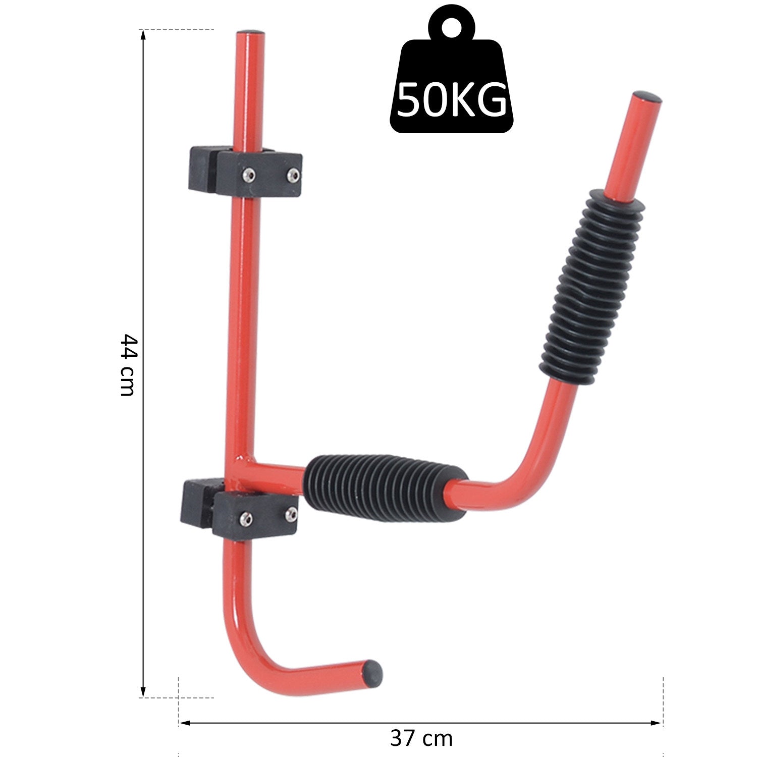 HOMCOM Kayak Canoe Heavy Duty Wall Mounted Storage Holder Rack Heavy Duty Storing Hangers Red 