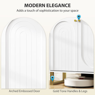 HOMCOM 2-Door Sideboard Storage Cabinet - White 