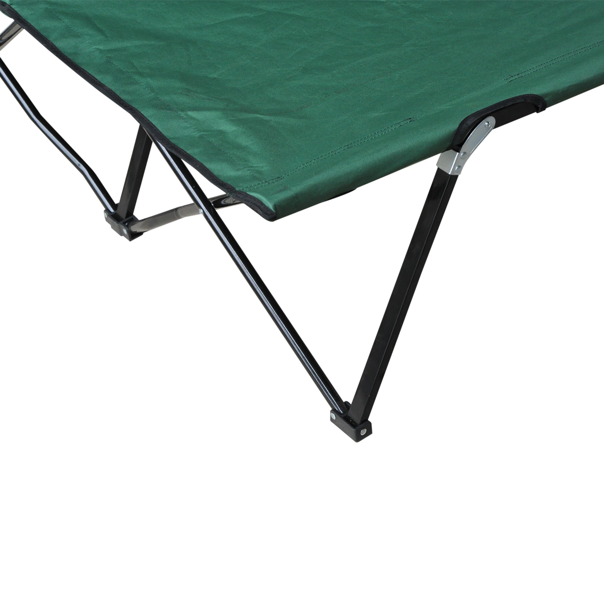 Outsunny Double Camping Cot Bed, with Bag - Green 