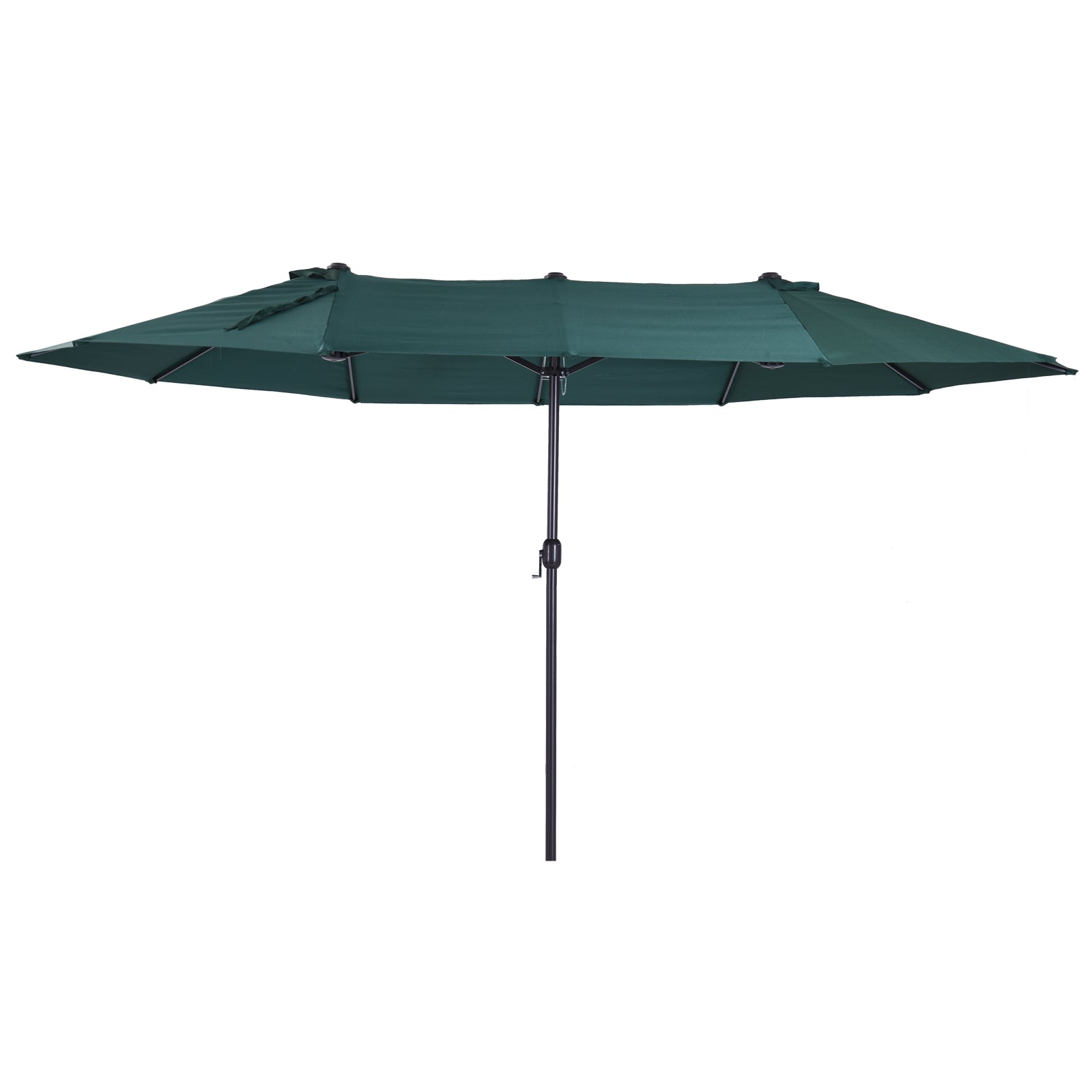Outsunny 4.6m Garden Parasol Double-Sided Sun Umbrella Patio Market Shelter Canopy Shade Outdoor Green 