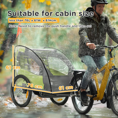 HOMCOM Baby Bike Trailer Cover, Anti Dust Rain Snow, Cold Wind, 76 x 61 x 61 cm 