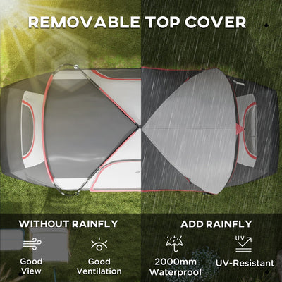 Outsunny Camping Tent for 6-8 Man with 2000mm Waterproof Rainfly and Carry Bag for Fishing Hiking Festival, Grey 