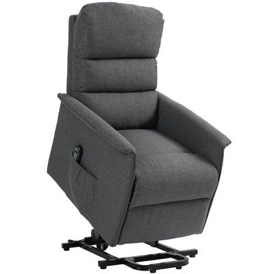 HOMCOM Electric Riser Recline Armchair, with Footrest - Dark Grey 