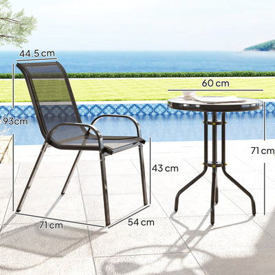 Outsunny Three-Piece Outdoor Garden Set - Black 
