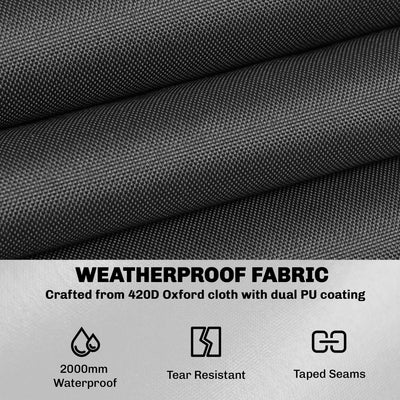 Outsunny Round Garden Furniture Cover, Waterproof Garden Table Cover, 420D Heavy Duty Oxford for Outdoor, Dia.214 x 70 cm, Black 