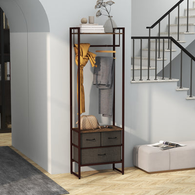 HOMCOM Compact Clothes Rail, with Drawers and Shelf 