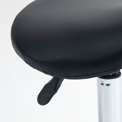 HOMCOM Salon Saddle Stool, Rolling Saddle Chair for Massage, Spa, Clinic, Beauty, Hairdressing and Tattoo, Black 