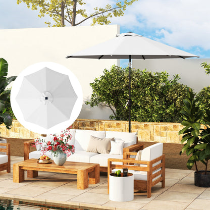 Outsunny 3 m Replacement Parasol Canopy with Top Vent, UPF 50+ Garden Parasol Replacement Canopy, 8 Rib Parasol Cover Replacement Fits Various Frames, Cream 
