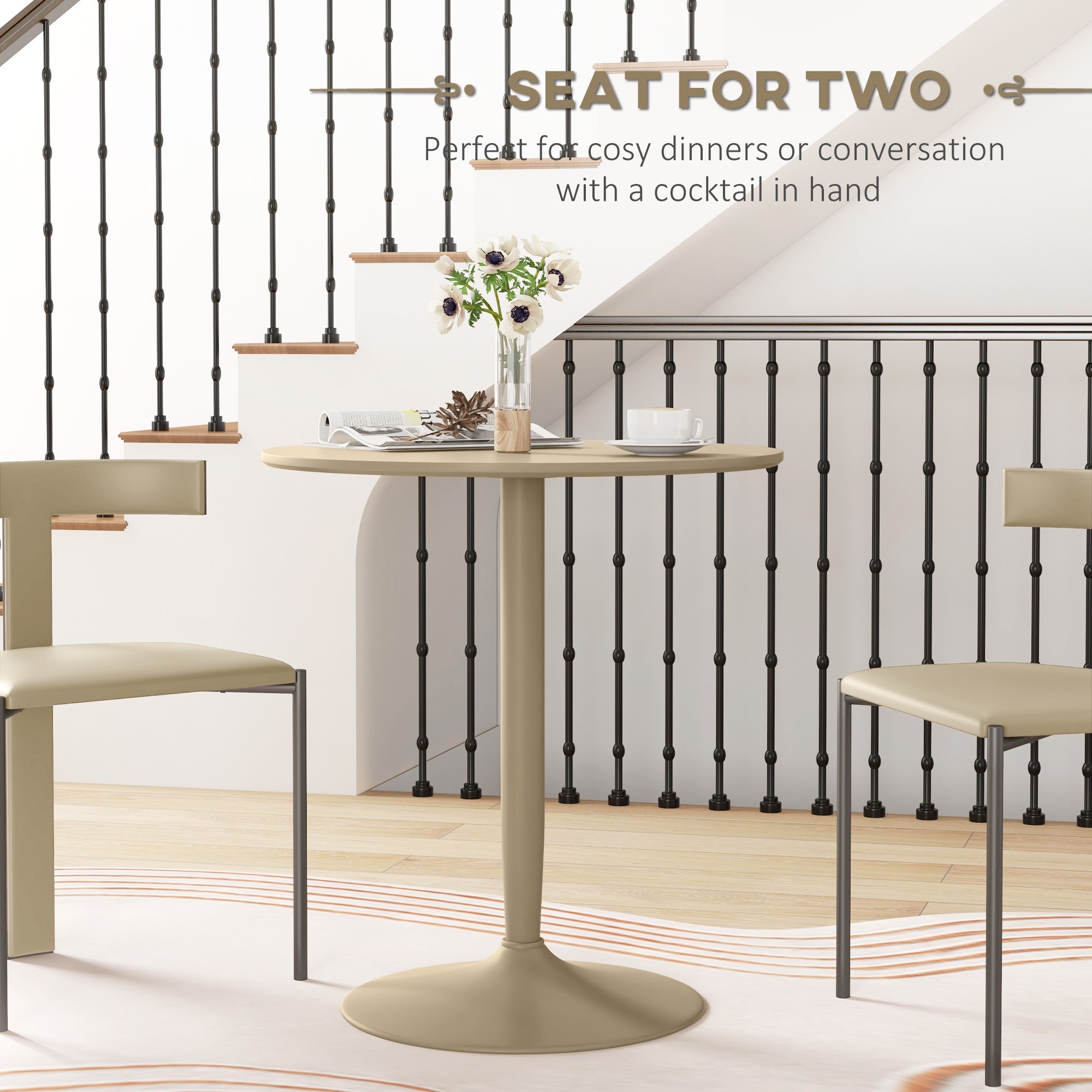 HOMCOM 75H x \'ce\'a670cm Two-Person Minimalistic Dining Table - Light Brown 
