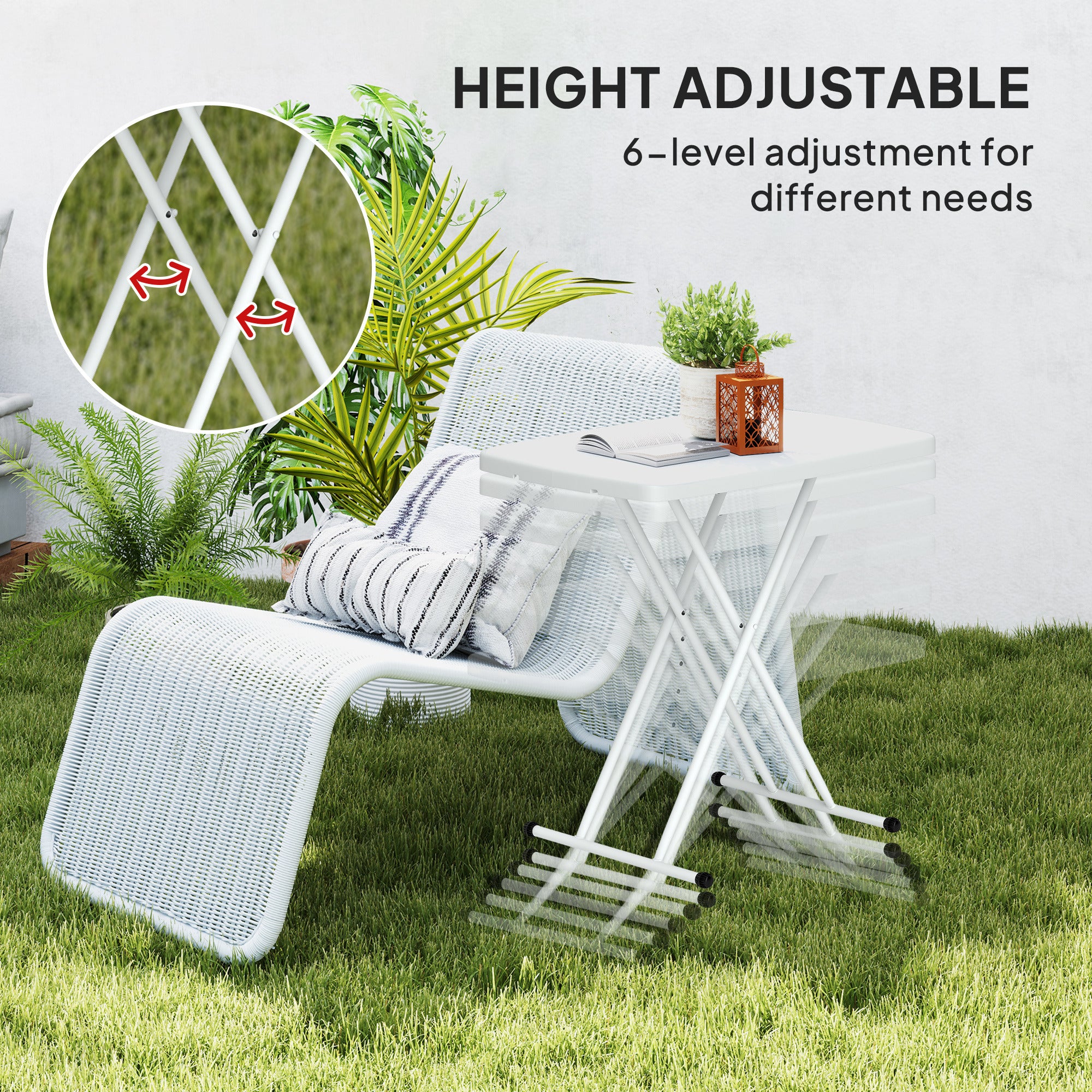Outsunny Minimal Folding Outdoor Table - White