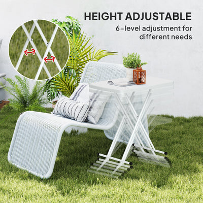 Outsunny Minimal Folding Outdoor Table - White 