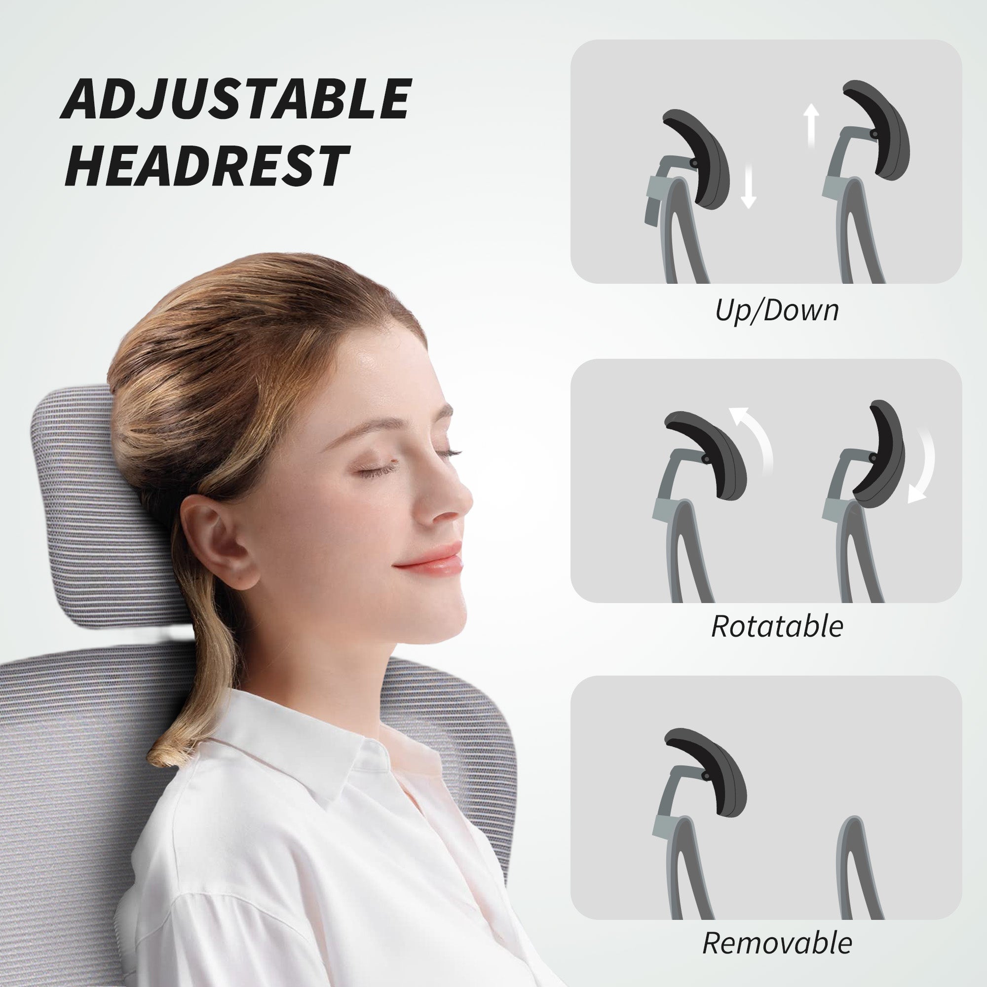 HOMCOM Mesh Back Office Chair, with Lumbar Support - Grey 
