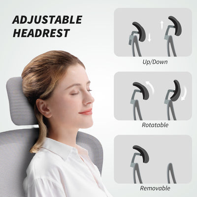 HOMCOM Mesh Back Office Chair, with Lumbar Support - Grey 
