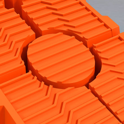 DURHAND 2 Pieces Car Ramps Heavy Duty 5 Ton Motorhome Levelling Ramps, Plastic Garage Workshop Car Lift, Portable Automotive Vehicle Campervan Car Ramp, Orange 