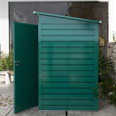 Outsunny 3.7 x 7.9ft Galvanised Steel Shed, with Latched Door and Padlock - Green 