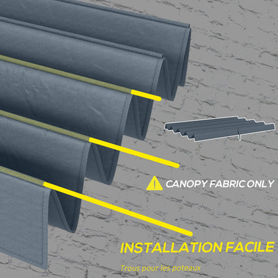 Outsunny Pergola Roof, Retractable Sun Shade Cover for 2.85 x 2m Pergola, UV30+ Protected, Dark Grey 