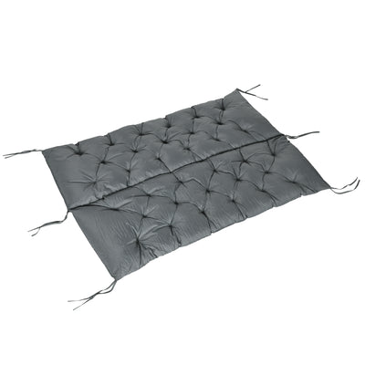 Outsunny 3 Seater Bench Cushion, Garden Chair Cushion with Back and Ties for Indoor and Outdoor Use, 98 x 150 cm, Dark Grey 