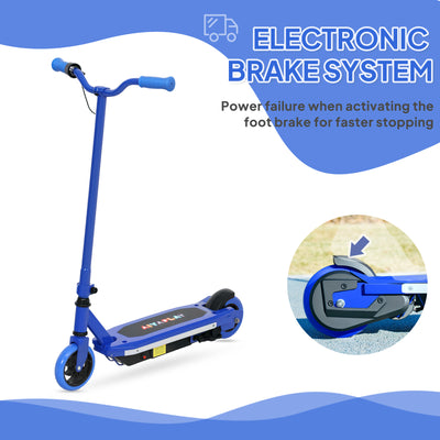 AIYAPLAY Electric Scooter for Ages 6-14, with Colourful Light and Electric Brake, Electric Scooter E Scooter, Up to 10 KM/H & 8 KM, Blue 