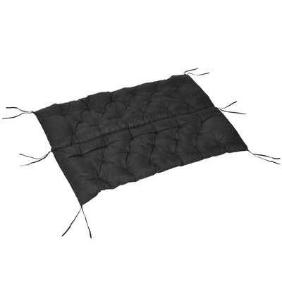 Outsunny 3 Seater Bench Cushion, Garden Chair Cushion with Back and Ties for Indoor and Outdoor Use, 98 x 150 cm, Black 