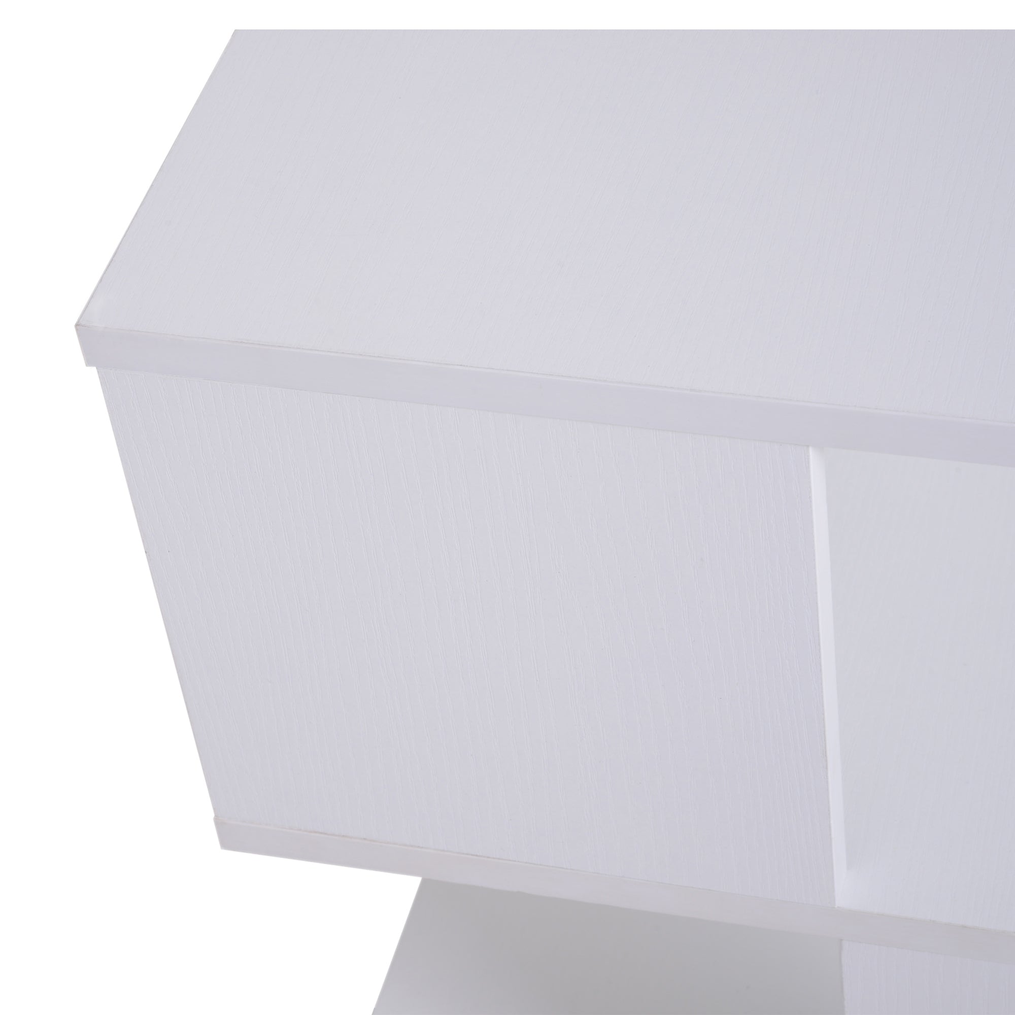 HOMCOM Side Table Square Coffee Table Modern End Table with 2 Tier Storage Shelves for Living Room, Bedroom, White 