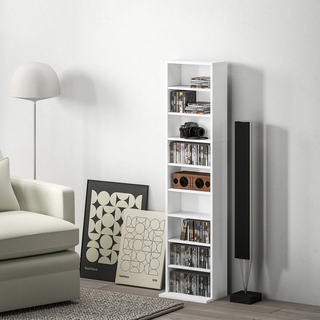 HOMCOM 260 Narrow CD Storage Unit - White 