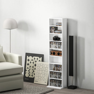 HOMCOM 260 Narrow CD Storage Unit - White 