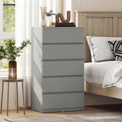 HOMCOM Chest of Drawers, 5-Drawer Storage Cabinets, Modern Dresser, Storage Drawer Unit for Bedroom 