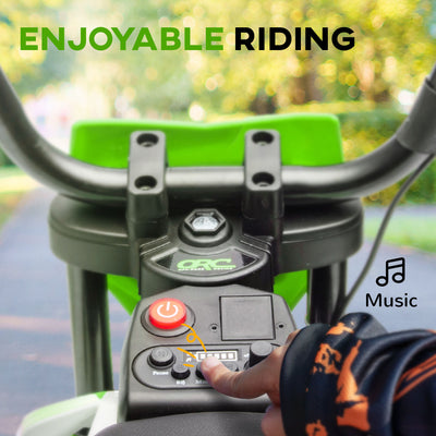 AIYAPLAY 12V Kids Electric Motorbike, Kids Electric Ride on motorcycle w/ Twist Grip Throttle, Training Wheels, Green 