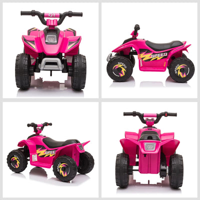 HOMCOM 6V Kids Electric Ride on Car ATV Toy Quad Bike Four Big Wheels w/ Forward Reverse Functions Toddlers for 18-36 Months Old 