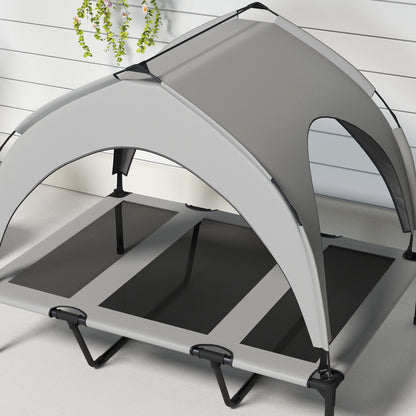 PawHut Cooling Raised Pet Bed w/ Washable Breathable Mesh, for Large Dogs, 106 x 76 x 94cm - Light Grey 