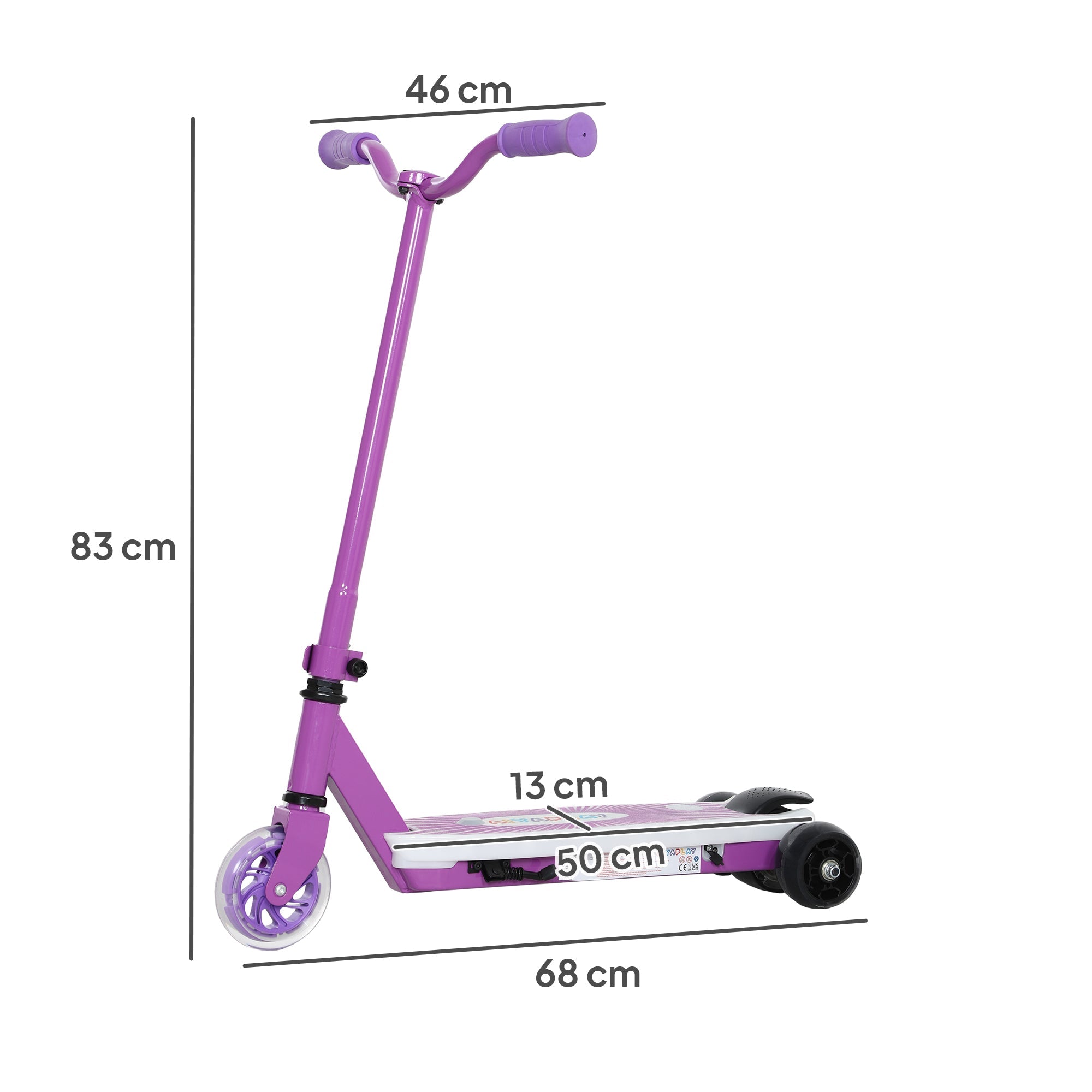 AIYAPLAY Electric Scooter for Kids Ages 4-7, with Auxiliary Rear Wheels, Flashing LED Light and Electric Brake, Kids Electric Scooter for Boys Girls, 6 KM/H & 8 KM, Purple 
