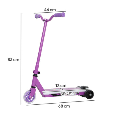 AIYAPLAY Electric Scooter for Kids Ages 4-7, with Auxiliary Rear Wheels, Flashing LED Light and Electric Brake, Kids Electric Scooter for Boys Girls, 6 KM/H & 8 KM, Purple 