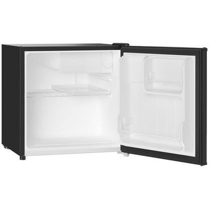 HOMCOM 46 Litre Table Top Mini Fridge, Small Fridge with Ice Box, Reversible Door, Adjustable Temperature and Legs for Bedrooms, Home Office, Black