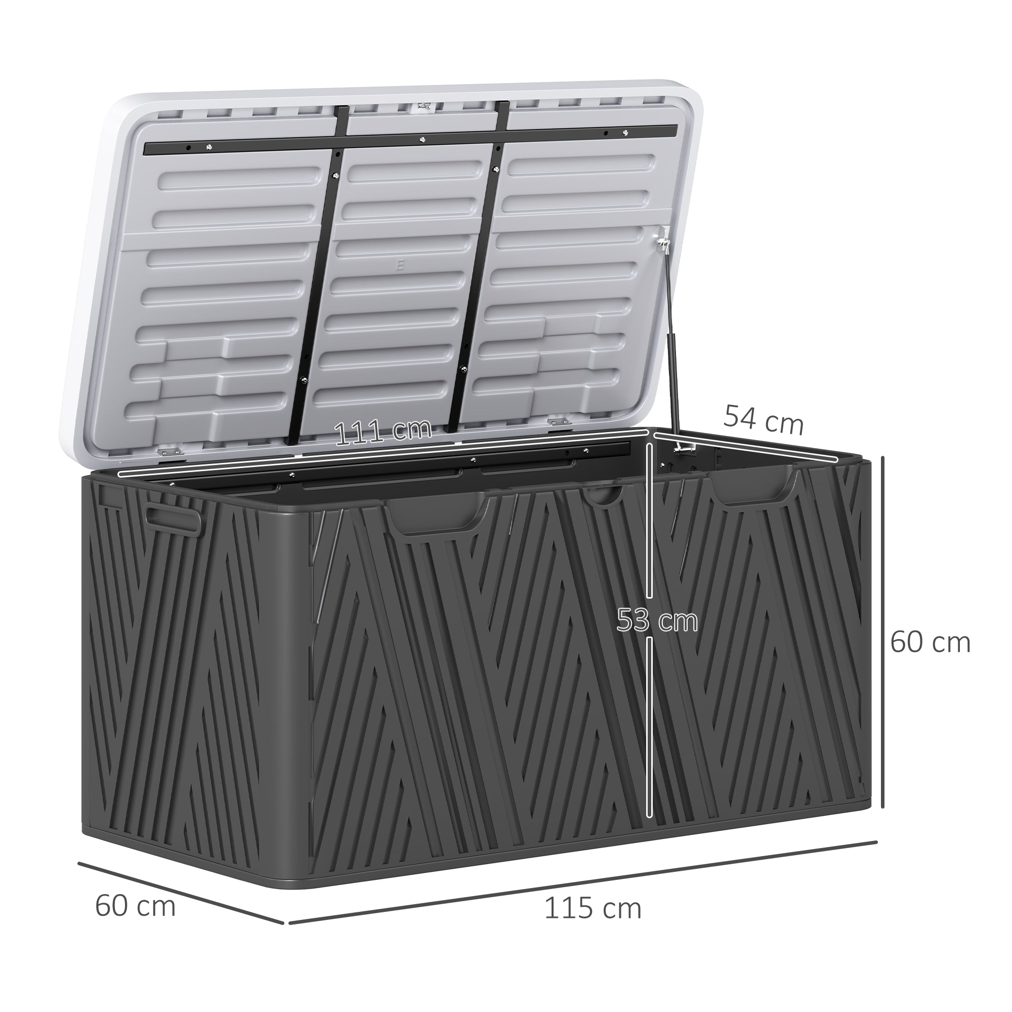 Outsunny 380L Waterproof Outdoor Storage Box, with Lockable Lid - Black 