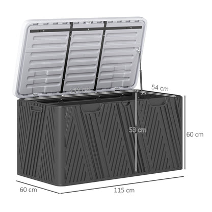 Outsunny 380L Waterproof Outdoor Storage Box, with Lockable Lid - Black 