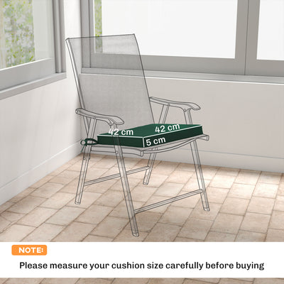 Outsunny Set of 6 Chair Cushion Seat Pads Dining Chair w/ Straps, Indoor Outdoor Removable Tie On Garden Patio, Green 