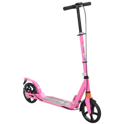 AIYAPLAY Kids Scooter with Four-Level Adjustable Handlebar, Dual Brake System, 200mm Wheels, ABEC-7 Bearings, Pink 